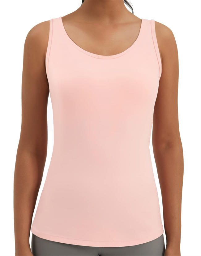 Women Yoga Tank Tops Built in Bra Criss Cross Back Workout Athletic Shirts