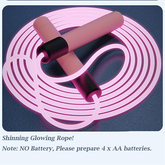Glowing Jump Ropes Skipping Rope for Kids Develop Childrens Sports Interest Men Women Fitness Exercise Indoors Outdoors Cool LED Light Rope Adjustable Jumping Rope