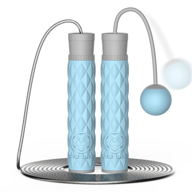 Cordless Jump Rope,  Weighted Ropeless Jump Rope with Ergonomic Design Handle, 9.84ft Adjustable Skipping Rope for Exercise, Fitness, Gym, Workout, Boxing, Training